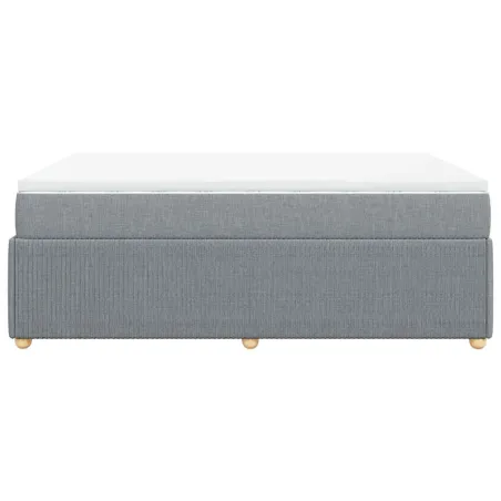 Sommier à lattes de lit avec matelas Gris clair 140x190cm Tissu