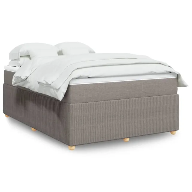 Sommier à lattes de lit avec matelas Taupe 140x190 cm Tissu