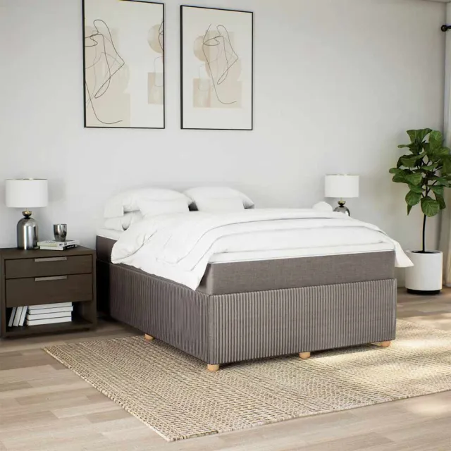 Sommier à lattes de lit avec matelas Taupe 140x190 cm Tissu