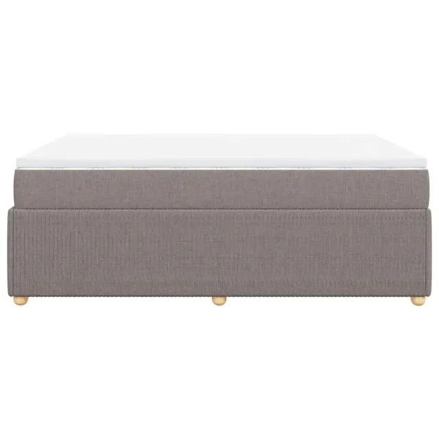 Sommier à lattes de lit avec matelas Taupe 140x190 cm Tissu