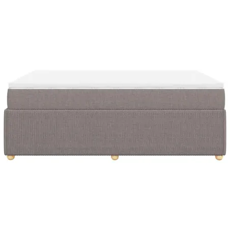 Sommier à lattes de lit avec matelas Taupe 140x190 cm Tissu