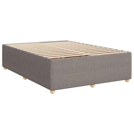 Sommier à lattes de lit avec matelas Taupe 140x190 cm Tissu