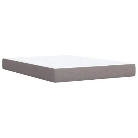 Sommier à lattes de lit avec matelas Taupe 140x190 cm Tissu