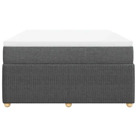 Sommier à lattes de lit avec matelas Gris foncé 140x200cm Tissu