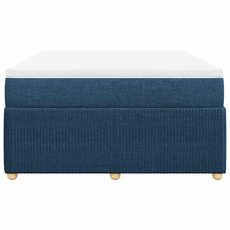 Sommier à lattes de lit avec matelas Bleu 140x200 cm Tissu