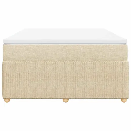 Sommier à lattes de lit avec matelas Crème 160x200 cm Tissu