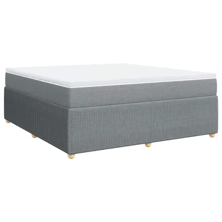 Sommier à lattes de lit avec matelas Gris clair 180x200cm Tissu 2