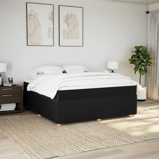 Sommier à lattes de lit avec matelas Noir 180x200 cm Tissu