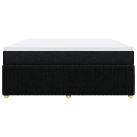 Sommier à lattes de lit avec matelas Noir 180x200 cm Tissu