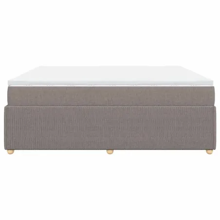 Sommier à lattes de lit avec matelas Taupe 180x200 cm Tissu
