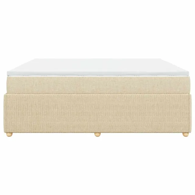 Sommier à lattes de lit avec matelas Crème 180x200 cm Tissu