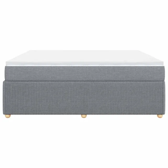 Sommier à lattes de lit avec matelas Gris clair 200x200cm Tissu