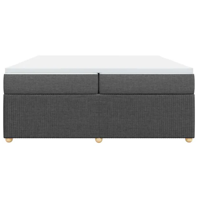 Sommier à lattes de lit avec matelas Gris foncé 200x200cm Tissu