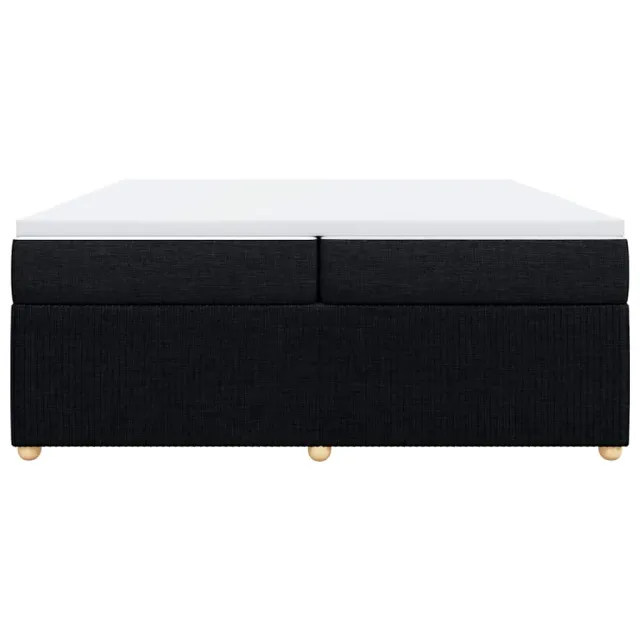 Sommier à lattes de lit avec matelas Noir 200x200 cm Tissu