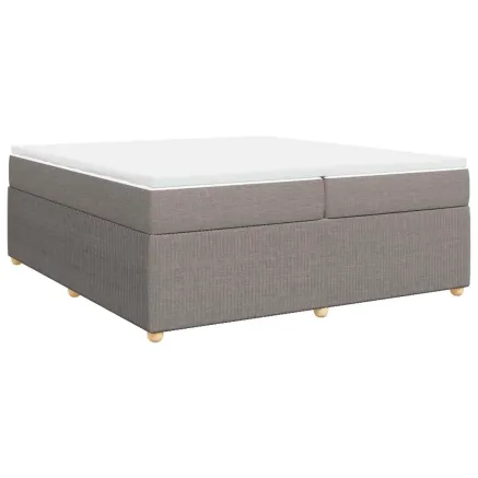 Sommier à lattes de lit avec matelas Taupe 200x200 cm Tissu 2