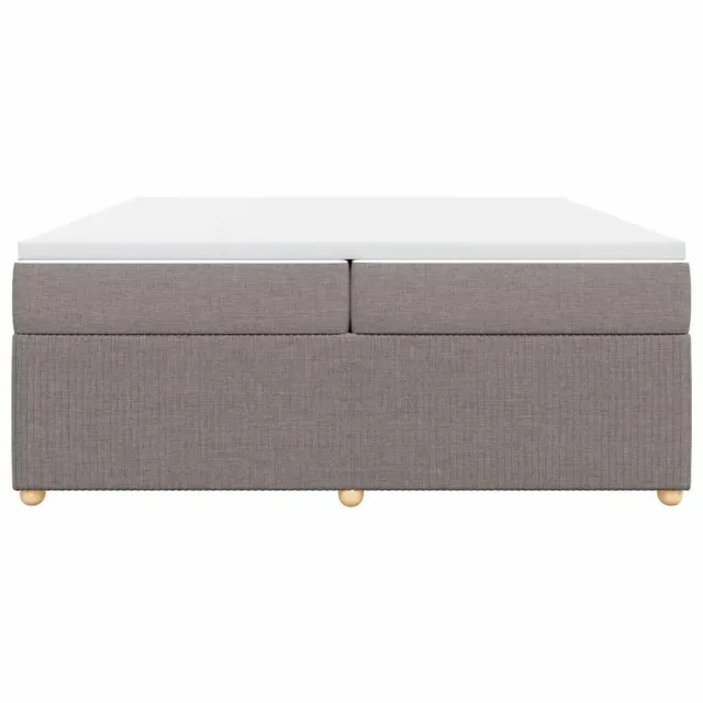 Sommier à lattes de lit avec matelas Taupe 200x200 cm Tissu