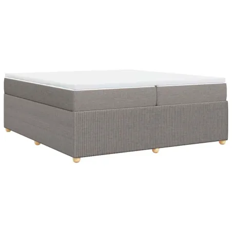 Sommier à lattes de lit avec matelas Taupe 200x200 cm Tissu