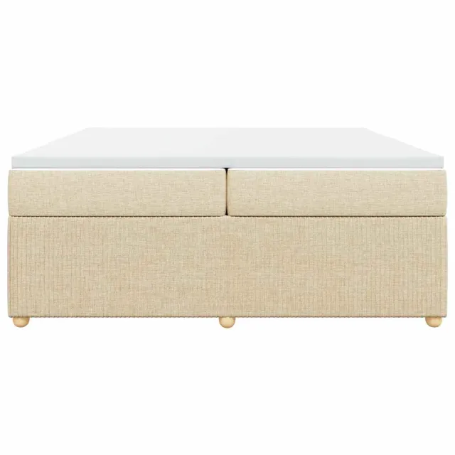 Sommier à lattes de lit avec matelas Crème 200x200 cm Tissu