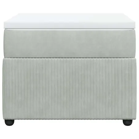 Sommier à lattes de lit et matelas Gris clair 90x200 cm Velours