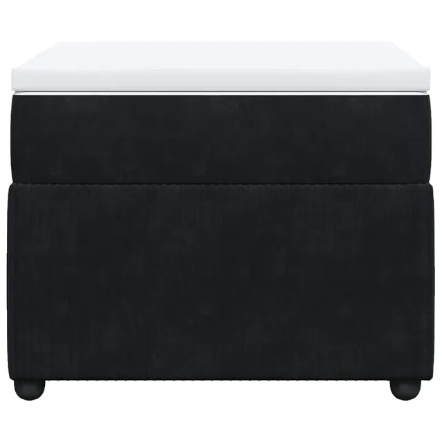 Sommier à lattes de lit avec matelas Noir 90x200 cm Velours