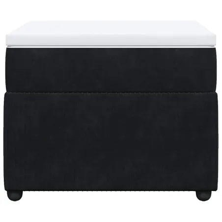 Sommier à lattes de lit avec matelas Noir 90x200 cm Velours