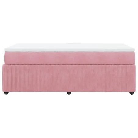 Sommier à lattes de lit avec matelas Rose 90x200 cm Velours