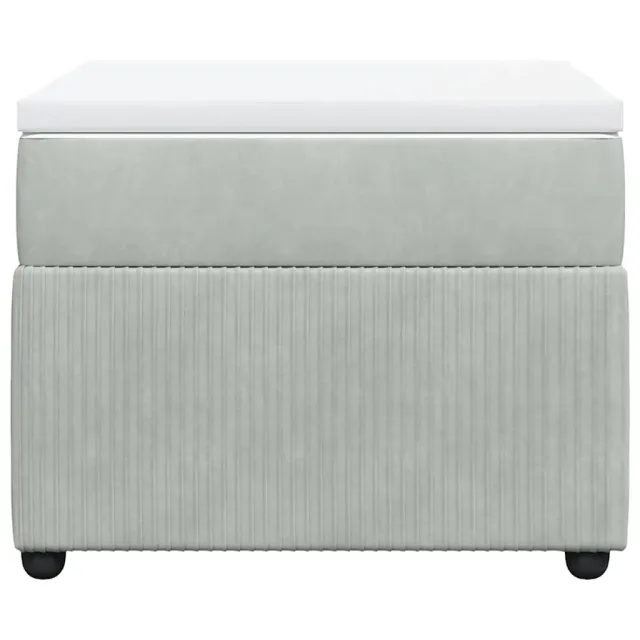 Sommier à lattes de lit et matelas Gris clair 100x200cm Velours