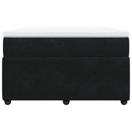 Sommier à lattes de lit avec matelas noir 120x190 cm velours
