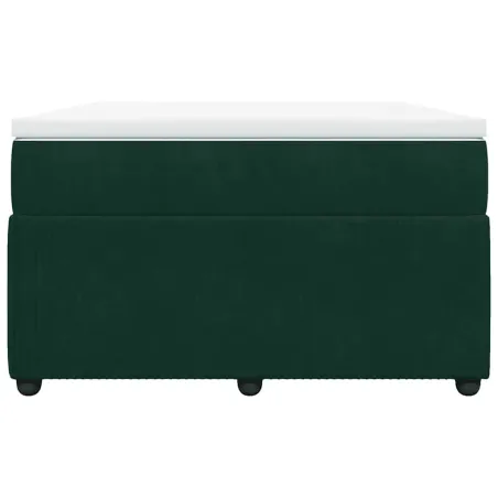 Sommier à lattes de lit avec matelas vert foncé 120x190 cm