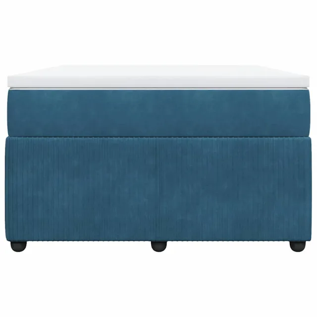 Sommier à lattes de lit et matelas bleu foncé 120x190cm velours