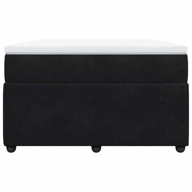 Sommier à lattes de lit avec matelas Noir 120x200 cm Velours