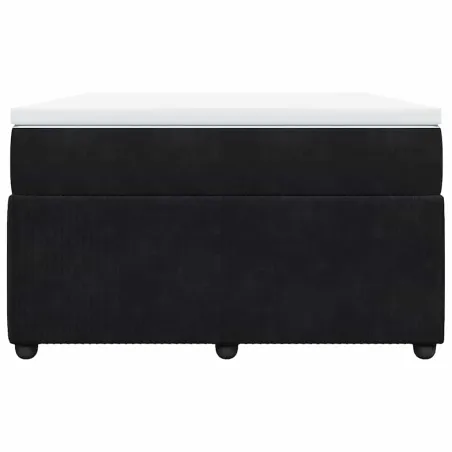 Sommier à lattes de lit avec matelas Noir 120x200 cm Velours