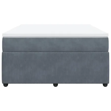 Sommier à lattes de lit et matelas Gris foncé 140x190cm Velours