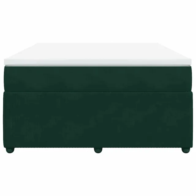 Sommier à lattes de lit et matelas Vert foncé 140x190cm Velours