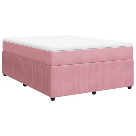 Sommier à lattes de lit avec matelas Rose 140x190 cm Velours 2