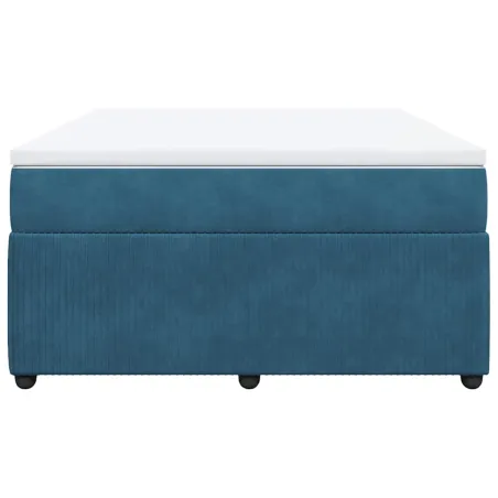 Sommier à lattes de lit et matelas Bleu foncé 140x200cm Velours