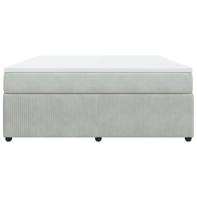 Sommier à lattes de lit et matelas Gris clair 180x200cm Velours