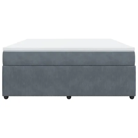 Sommier à lattes de lit et matelas Gris foncé 180x200cm Velours