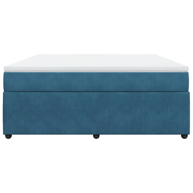 Sommier à lattes de lit et matelas Bleu foncé 180x200cm Velours