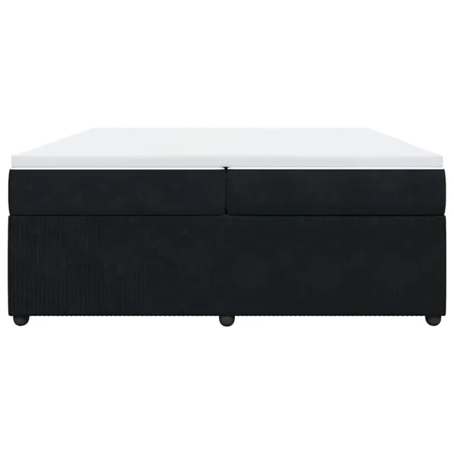 Sommier à lattes de lit et matelas Noir 200x200 cm Velours