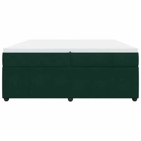 Sommier à lattes de lit et matelas Vert foncé 200x200cm Velours