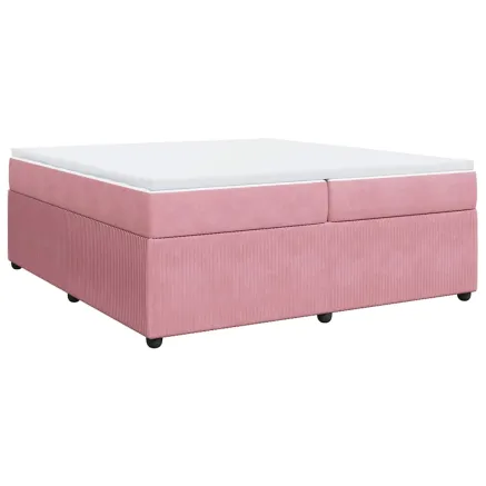 Sommier à lattes de lit avec matelas Rose 200x200 cm Velours 2