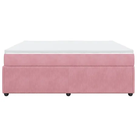 Sommier à lattes de lit avec matelas Rose 200x200 cm Velours