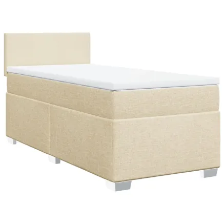 Sommier à lattes de lit avec matelas Crème 80x200 cm Tissu 2