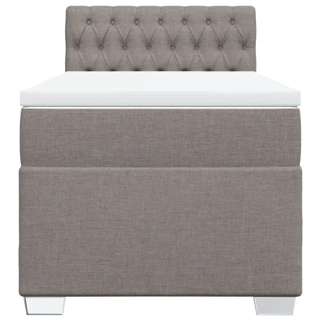 Sommier à lattes de lit avec matelas Taupe 90x190 cm Tissu