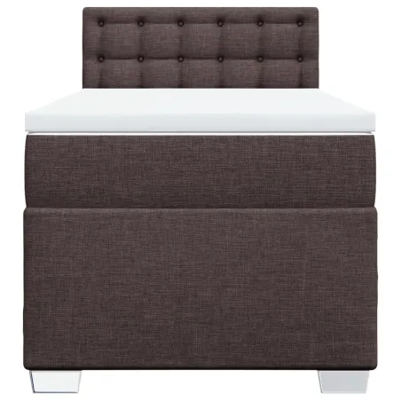 Sommier à lattes de lit avec matelas Marron foncé 90x200 cm