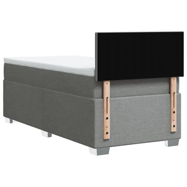 Sommier à lattes de lit avec matelas Gris clair 100x200cm Tissu