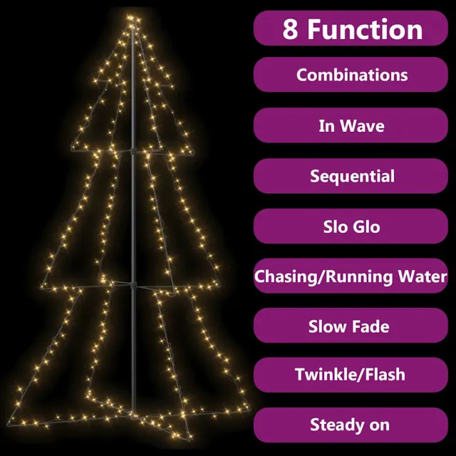 Arbre de Noël cône 240 LED d'intérieur/d'extérieur 118x180 cm