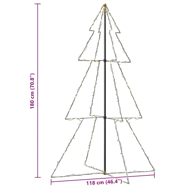 Arbre de Noël cône 240 LED d'intérieur/d'extérieur 118x180 cm