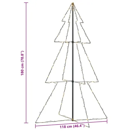 Arbre de Noël cône 240 LED d'intérieur/d'extérieur 118x180 cm